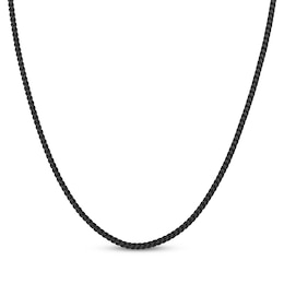 2.5mm Foxtail Chain Necklace Black Ion-Plated Stainless Steel 26"