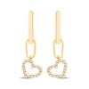 Thumbnail Image 2 of KAY Lab-Grown Diamonds Tilted Heart Dangle Hoop Earrings 1/4 ct tw 18K Yellow Gold-Plated Sterling Silver