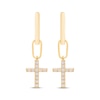 Thumbnail Image 2 of KAY Lab-Grown Diamonds Cross Dangle Hoop Earrings 1/5 ct tw 18K Yellow Gold-Plated Sterling Silver