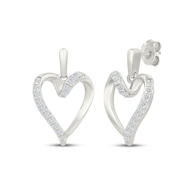 Main Image 1 of KAY Lab-Grown Diamonds Looping Heart Dangle Earrings 1/4 ct tw Sterling Silver