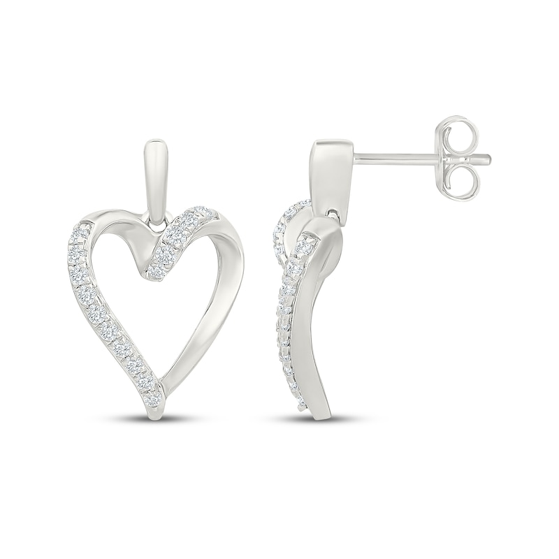 Main Image 3 of KAY Lab-Grown Diamonds Looping Heart Dangle Earrings 1/4 ct tw Sterling Silver