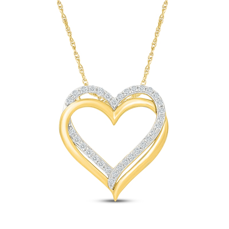 Main Image 1 of KAY Lab-Grown Diamonds Intertwined Double Heart Necklace 1/4 ct tw Sterling Silver 18"