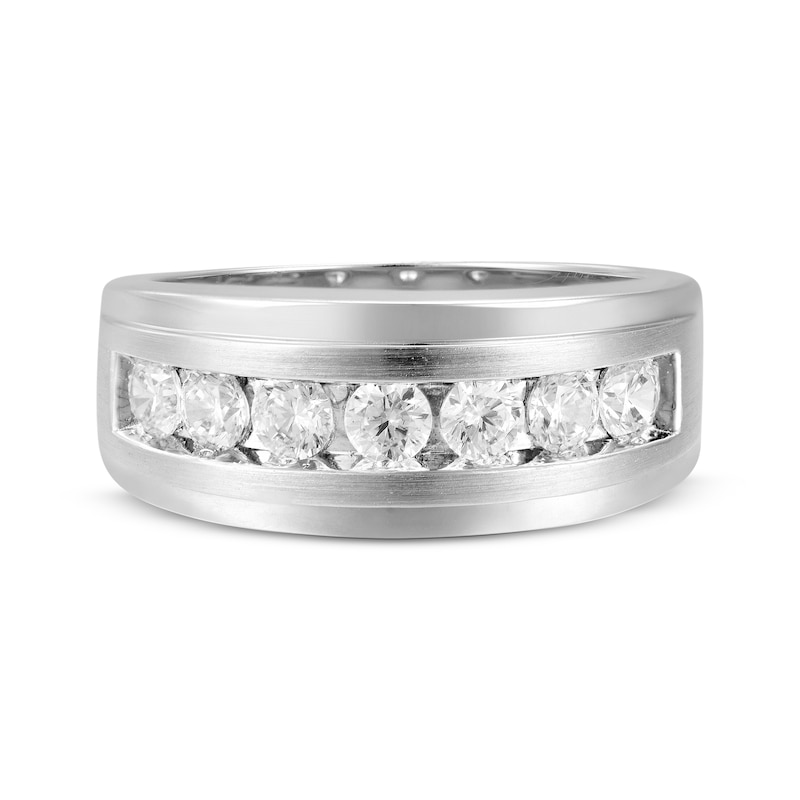 Main Image 4 of Now + Forever Men's Lab-Grown Diamonds Wedding Band 1 ct tw Platinum