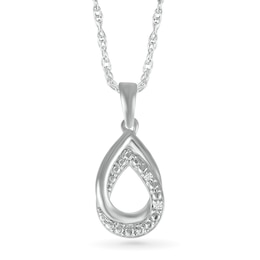 Diamond Accent Interlocking Pear Necklace Sterling Silver