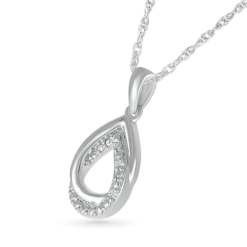 Main Image 2 of Diamond Accent Interlocking Pear Necklace Sterling Silver
