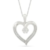 Thumbnail Image 1 of Diamond Accent Open Heart Necklace Sterling Silver