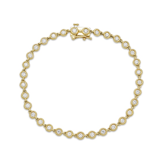 KAY Lab-Grown Diamonds Bezel-Set Link Bracelet 1-1/3 ct tw 10K Yellow Gold 7"