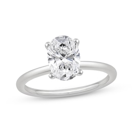 Now + Forever Lab-Grown Diamonds Oval-Cut Solitaire Engagement Ring 1-1/2 ct tw 14K White Gold (F/SI2)