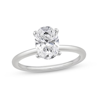 Now + Forever Lab-Grown Diamonds Oval-Cut Solitaire Engagement Ring 1-1/2 ct tw 14K White Gold (F/SI2)