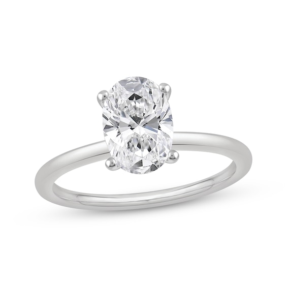 Now + Forever Lab-Grown Diamonds Oval-Cut Solitaire Engagement Ring 1-1/2 ct tw 14K White Gold (F/SI2)
