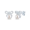 Thumbnail Image 1 of Monique Lhuillier Bliss Lab-Grown Diamond & Cultured Pearl Stud Earrings 1/4 ct tw Platinum-Plated Sterling Silver
