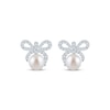 Thumbnail Image 2 of Monique Lhuillier Bliss Lab-Grown Diamond & Cultured Pearl Stud Earrings 1/4 ct tw Platinum-Plated Sterling Silver