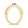 Thumbnail Image 2 of STUDIO BY KAY Amethyst Solitaire Textured Stackable Ring 24K Yellow Gold Vermeil Sterling Silver