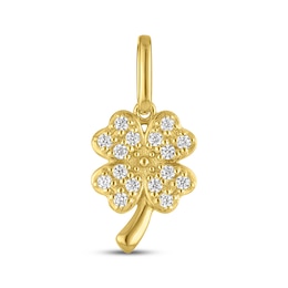 STUDIO BY KAY Lab-Grown Diamond Four-Leaf Clover Charm 1/10 ct tw 24K Yellow Gold Vermeil Sterling Silver