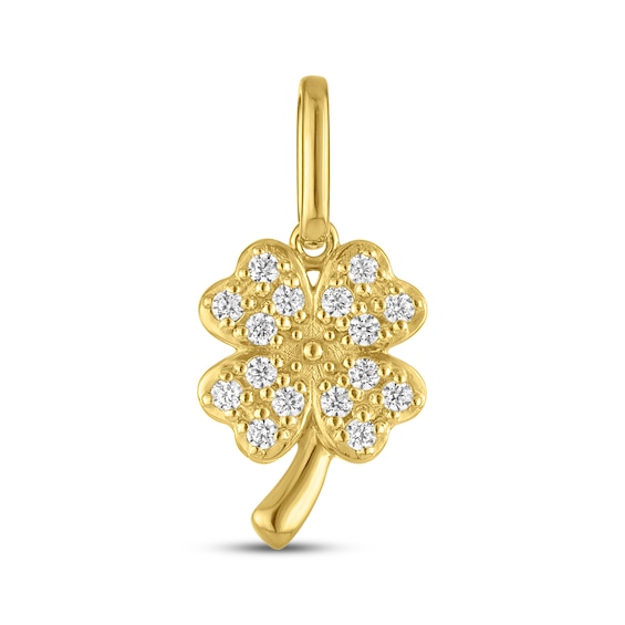 STUDIO BY KAY Lab-Grown Diamond Four-Leaf Clover Charm 1/10 ct tw 24K Yellow Gold Vermeil Sterling Silver