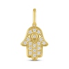 Thumbnail Image 1 of STUDIO BY KAY Lab-Grown Diamond Hamsa Charm 1/10 ct tw 24K Yellow Gold Vermeil Sterling Silver