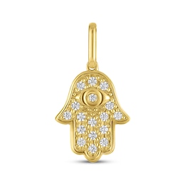 STUDIO BY KAY Lab-Grown Diamond Hamsa Charm 1/10 ct tw 24K Yellow Gold Vermeil Sterling Silver