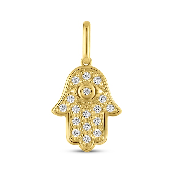 STUDIO BY KAY Lab-Grown Diamond Hamsa Charm 1/10 ct tw 24K Yellow Gold Vermeil Sterling Silver
