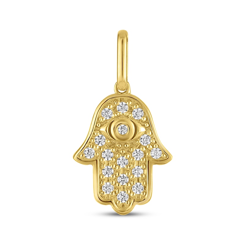 Main Image 1 of STUDIO BY KAY Lab-Grown Diamond Hamsa Charm 1/10 ct tw 24K Yellow Gold Vermeil Sterling Silver