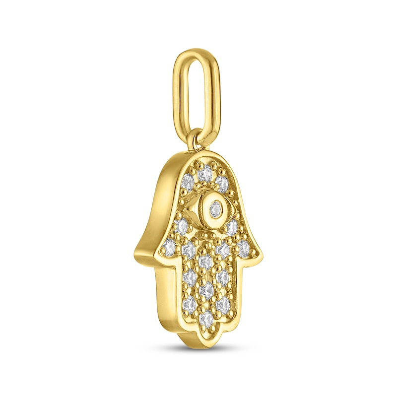 Main Image 2 of STUDIO BY KAY Lab-Grown Diamond Hamsa Charm 1/10 ct tw 24K Yellow Gold Vermeil Sterling Silver