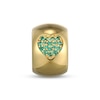 Thumbnail Image 1 of STUDIO BY KAY Lab-Created Emerald Heart Rondelle Charm 24K Yellow Gold Vermeil Sterling Silver