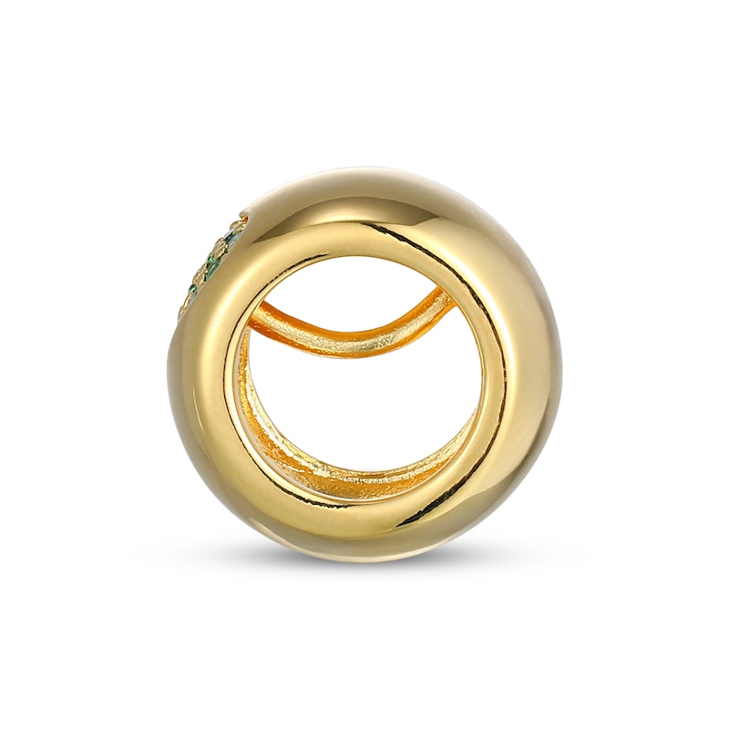 Main Image 3 of STUDIO BY KAY Lab-Created Emerald Heart Rondelle Charm 24K Yellow Gold Vermeil Sterling Silver