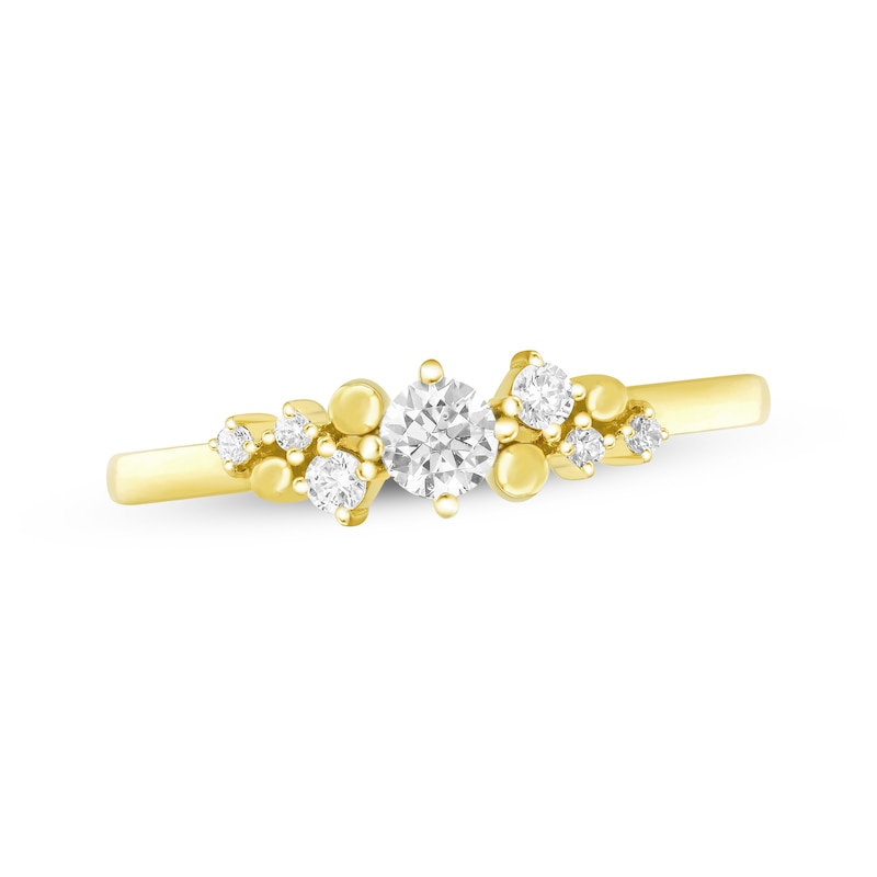 Main Image 1 of JOUJE Collection Lab-Grown Diamond & Bead Scatter Fashion Ring 1/4 ct tw 10K Yellow Gold