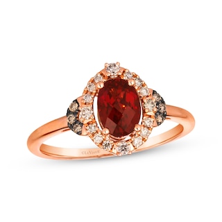 Le Vian Garnet Ring 1/5 ct tw Diamonds 14K Strawberry Gold