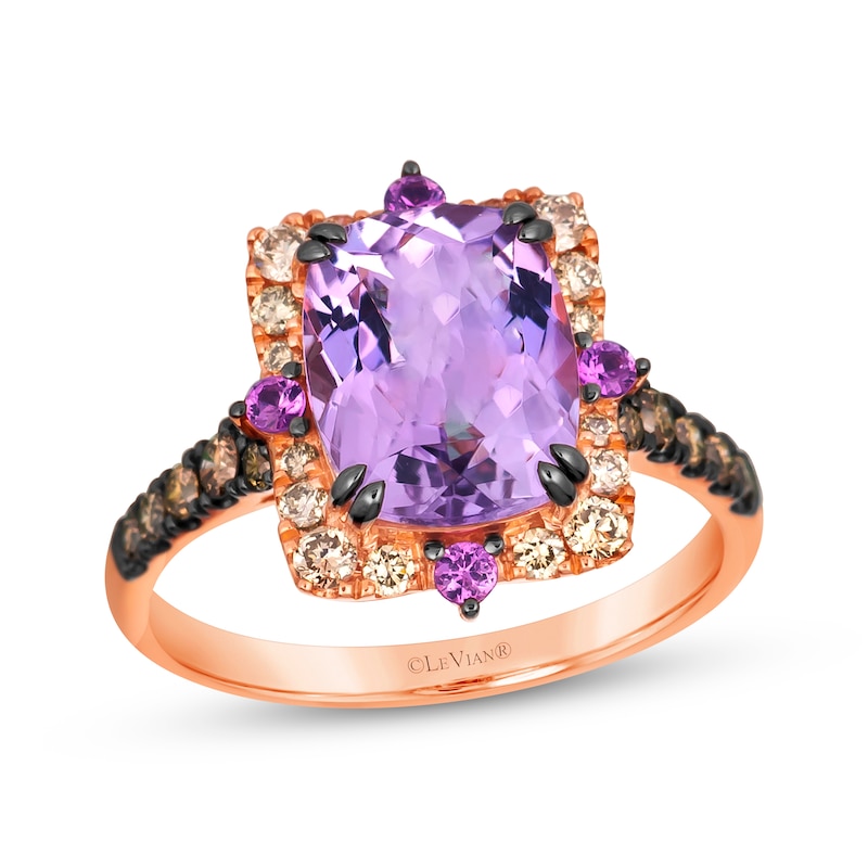 Main Image 1 of Le Vian Venetian Color on Color Amethyst & Pink Sapphire Ring 1/2 ct tw Diamonds 14K Strawberry Gold