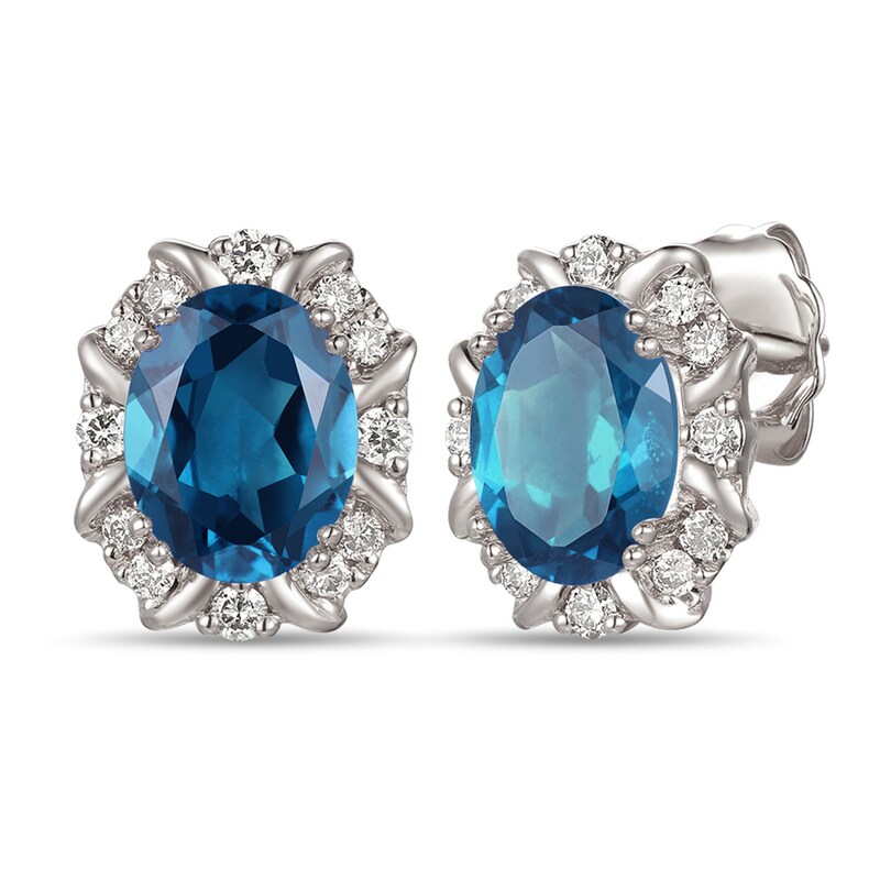 Main Image 1 of Le Vian Topaz Earrings 1/5 ct tw Diamonds 14K Vanilla Gold