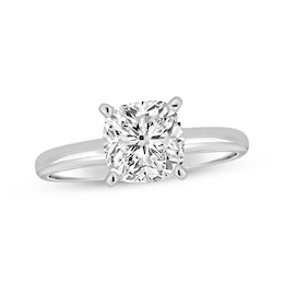 Now + Forever Lab-Grown Diamonds Certified Cushion-Cut Solitaire Engagement Ring 1-1/2 ct tw 14K White Gold (F/VS2)