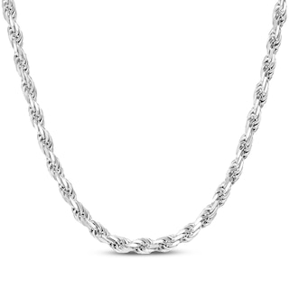 JAXXON Men's Collection 4.5mm Rope Chain Necklace Solid Stainless Steel 24"