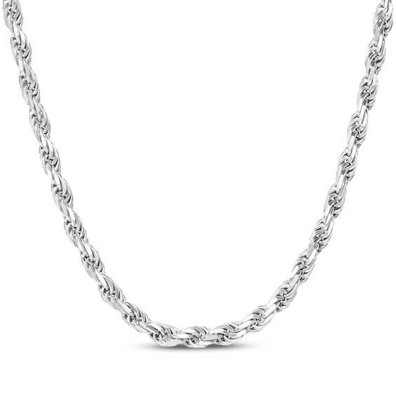 JAXXON Men's Collection 4.5mm Rope Chain Necklace Solid Stainless Steel 24"