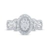 Thumbnail Image 3 of Multi-Diamond Center Oval-Shape Engagement Ring 5/8 ct tw 14K White Gold