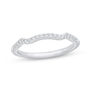 Thumbnail Image 1 of Diamond Contour Wedding Band 1/8 ct tw 14K White Gold