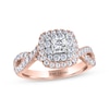 Thumbnail Image 1 of THE LEO Diamond Princess-Cut Twist Shank Engagement Ring 1-1/5 ct tw 14K Two-Tone Gold