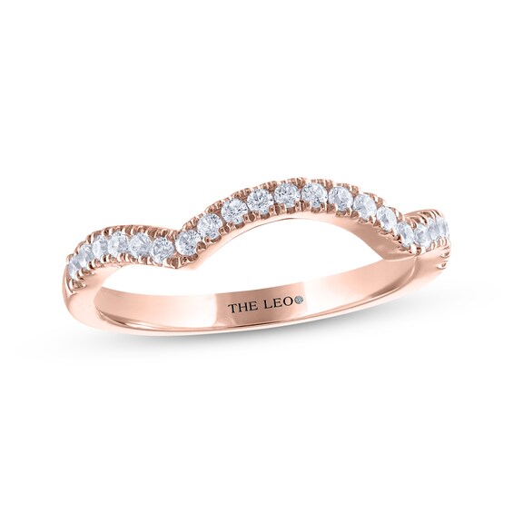 THE LEO Diamond Contoured Wedding Band 1/4 ct tw 14K Rose Gold