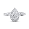 Thumbnail Image 3 of Lab-Created Diamonds by KAY Halo Engagement Ring 1-1/2 ct tw Pear & Round-cut 14K White Gold