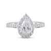 Thumbnail Image 4 of Now + Forever Lab-Grown Diamonds Halo Engagement Ring 1-1/2 ct tw Pear & Round-cut 14K White Gold