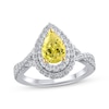 Thumbnail Image 0 of Lab-Created Diamonds by KAY Yellow & White Pear Shaped Engagement Ring 1-3/4 ct tw 14K White Gold