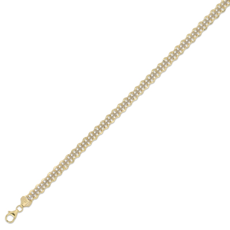 Diamond-Cut Infinity Link Bracelet 10K Yellow Gold 7.5"