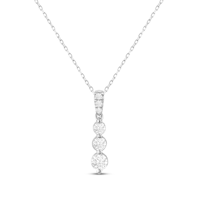 Main Image 1 of KAY Lab-Grown Diamonds Drop Necklace 1/3 ct tw 14K White Gold 18”