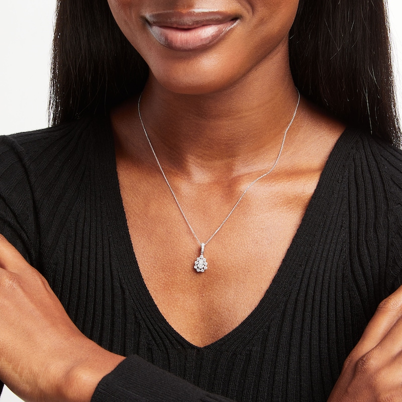 Main Image 2 of KAY Lab-Grown Diamonds Pear-Shaped Necklace 1 ct tw 14K White Gold 18&quot;