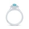 Thumbnail Image 2 of Monique Lhuillier Bliss Pear-Shaped Aquamarine, Swiss Blue Topaz & Diamond Engagement Ring 1/2 ct tw 14K White Gold