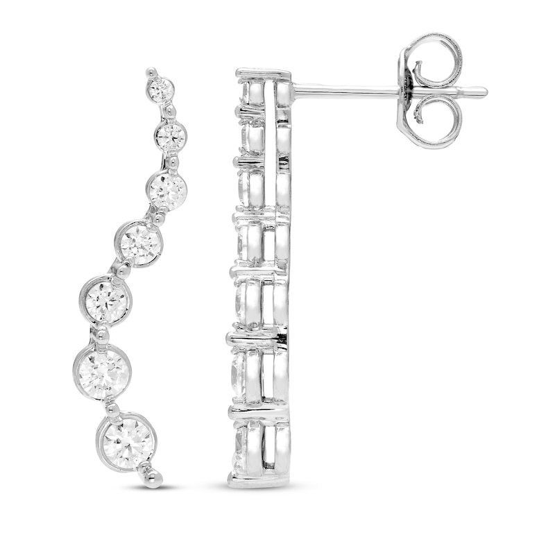 Diamond Curved Journey Earrings 5/8 ct tw 10K White Gold | Kay
