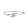 Thumbnail Image 1 of Diamond Flower Swirl Bangle Bracelet 1 ct tw 10K White Gold