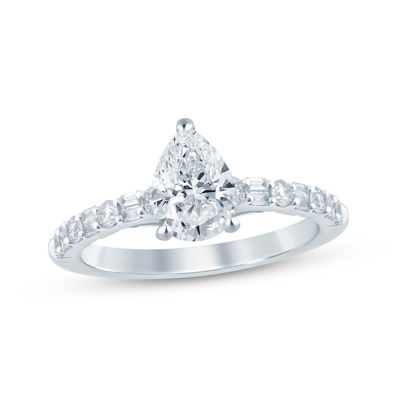 Main Image 1 of Now + Forever Pear-Shaped Diamond Engagement Ring 1-1/3 ct tw 14K White Gold