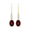 Thumbnail Image 2 of Oval-Cut Garnet & Diamond Drop Earrings 1/8 ct tw 10K Yellow Gold