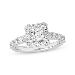 Now + Forever Lab-Grown Diamonds Princess-Cut Engagement Ring 2 ct tw 14K White Gold