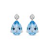 Thumbnail Image 2 of Pear-Shaped Swiss Blue Topaz & Diamond Earrings 1/20 ct tw 10K White Gold